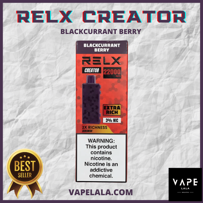 RELX Creator 22000 Blackcurrant Berry pod flavour in Malaysia