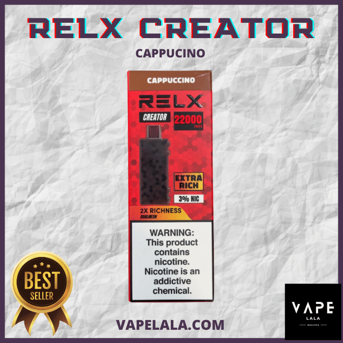 RELX Creator 22000 Cappuccino pod flavour in Malaysia