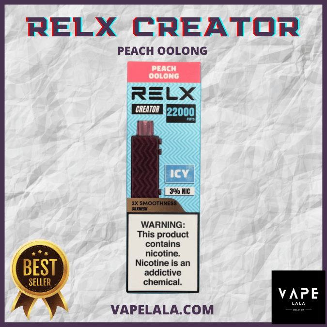 RELX Creator 22000 Peach Oolong pod flavour in Malaysia