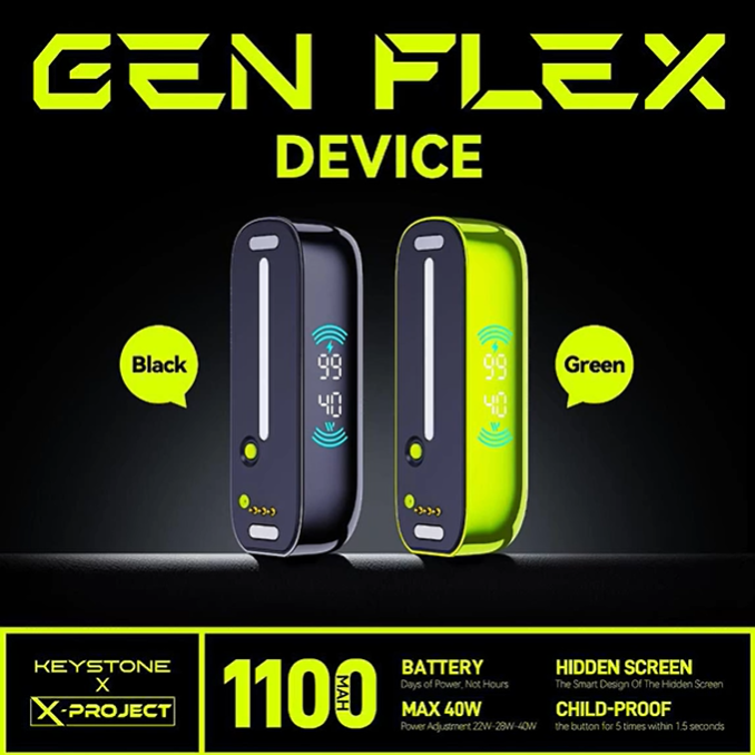 Gen Flex Battery Device 1100mAh - Hidden Screen - Child Proof Lock
