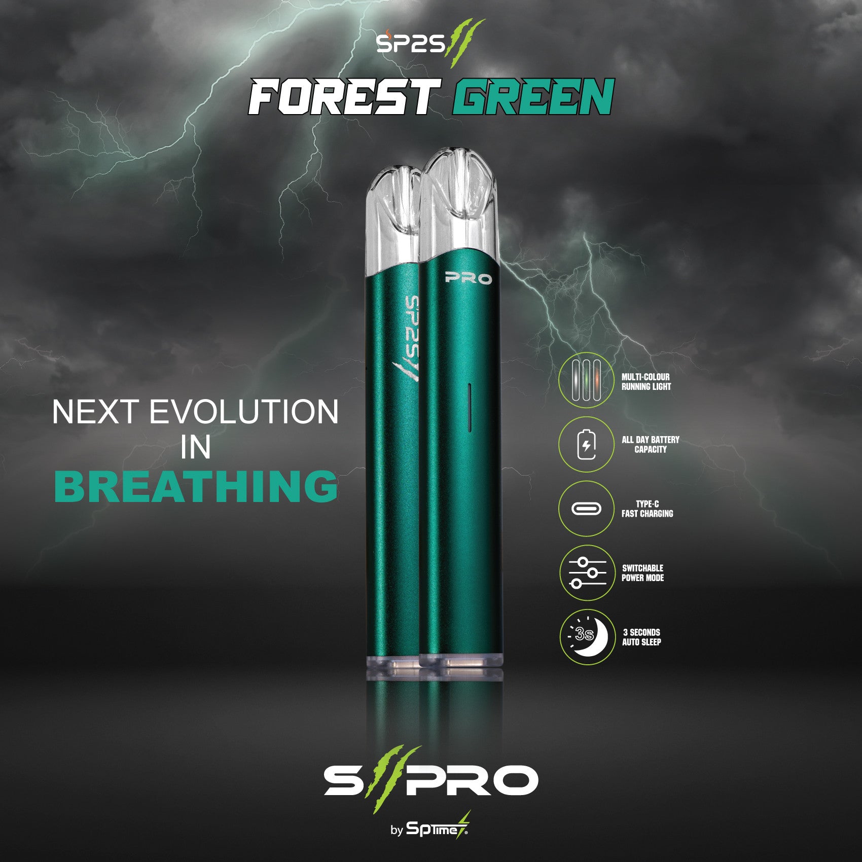 SP2S_II_PRO_Device ForestGreen