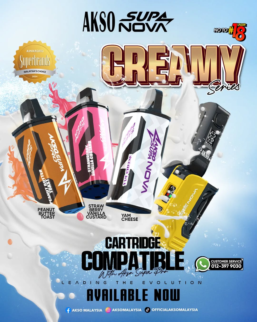AKSO Supa Nova PRO/NAU Cartridge 12000 Puffs Vape Lala AKSO Supa Nova PRO/NAU Cartridge 12000 Puffs Vape Lala
