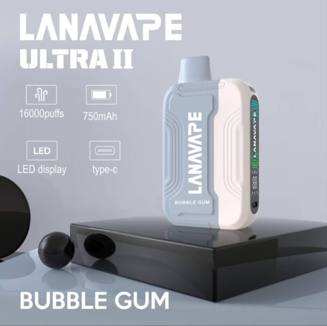 Lana Ultra II 16000 Puffs, Bubblegum flavor, Vape Malaysia - Vapelala