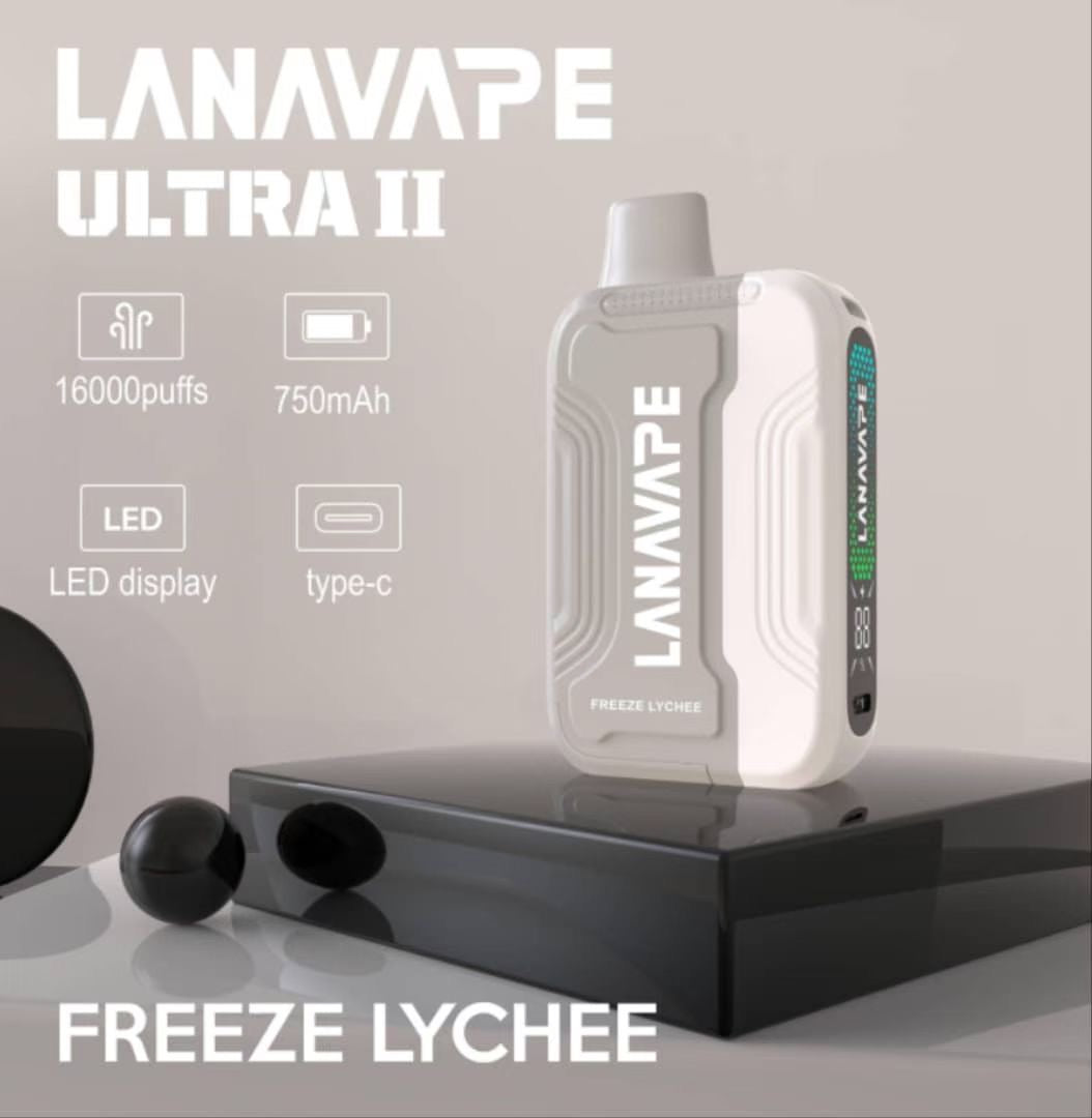 Lana Ultra II 16000 Puffs, Freeze Lychee flavor, Vape Malaysia - Vapelala
