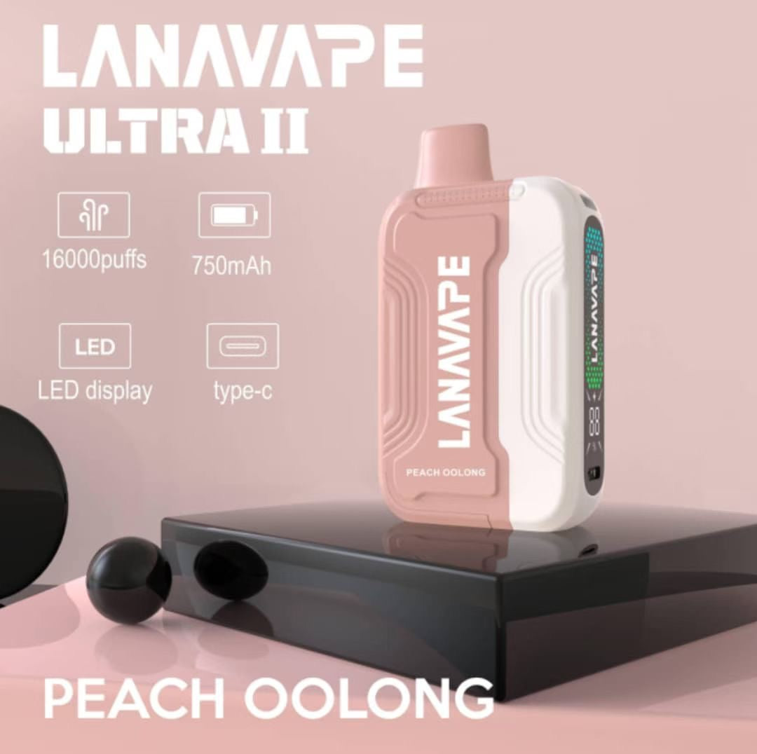 Lana Ultra II 16000 Puffs, Peach Oolong flavor, Vape Malaysia - Vapelala