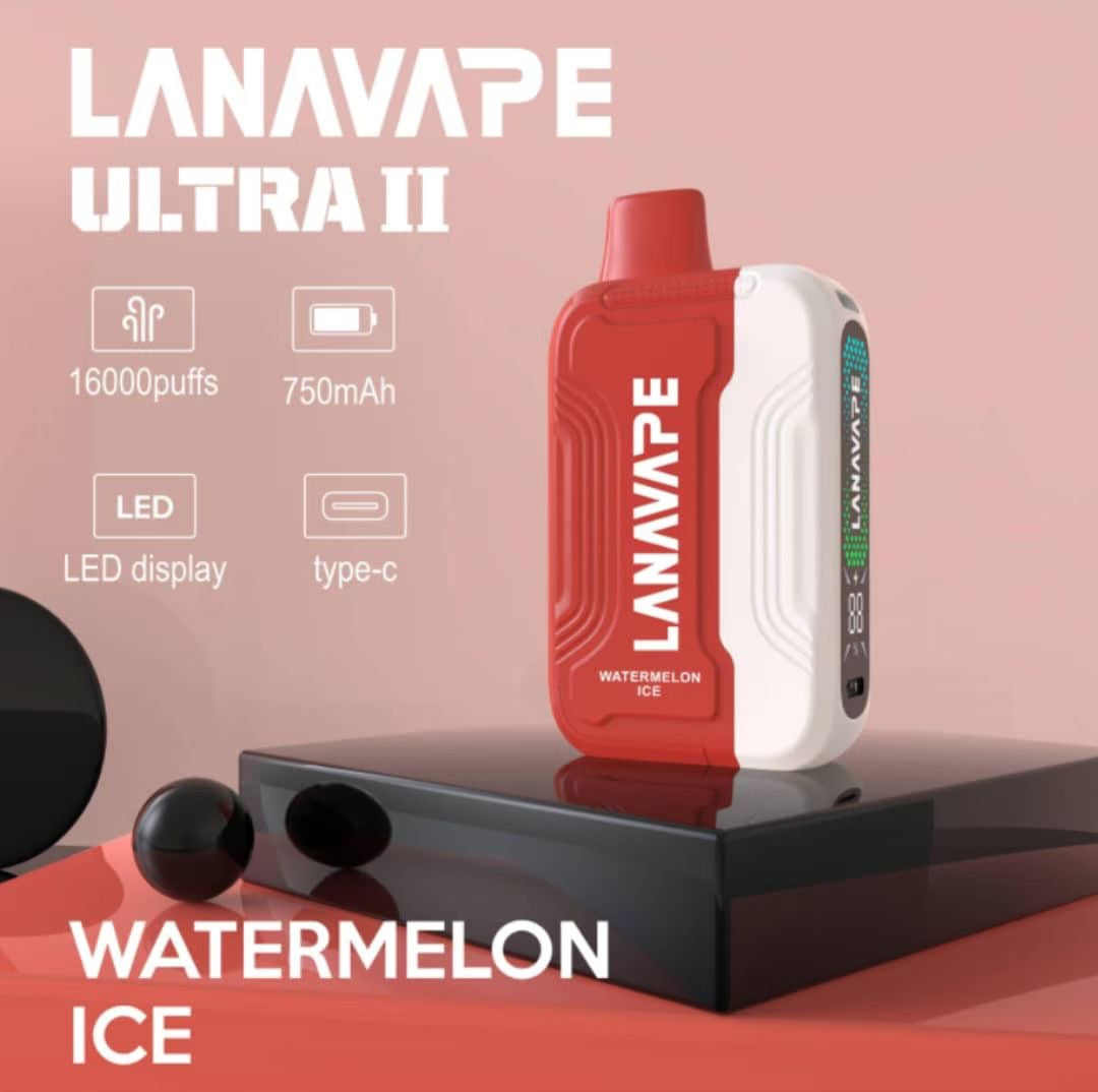 Lana Ultra II 16000 Puffs, Watermelon Ice flavor, Vape Malaysia - Vapelala