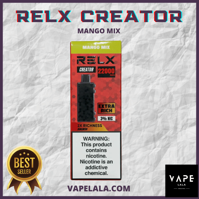 RELX Creator 22000 Mango Mix pod flavour in Malaysia