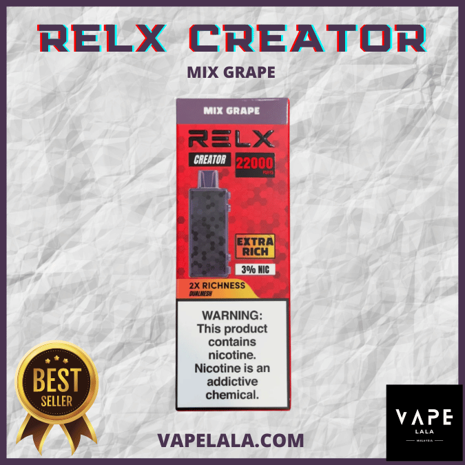RELX Creator 22000 Mix Grape pod flavour in Malaysia