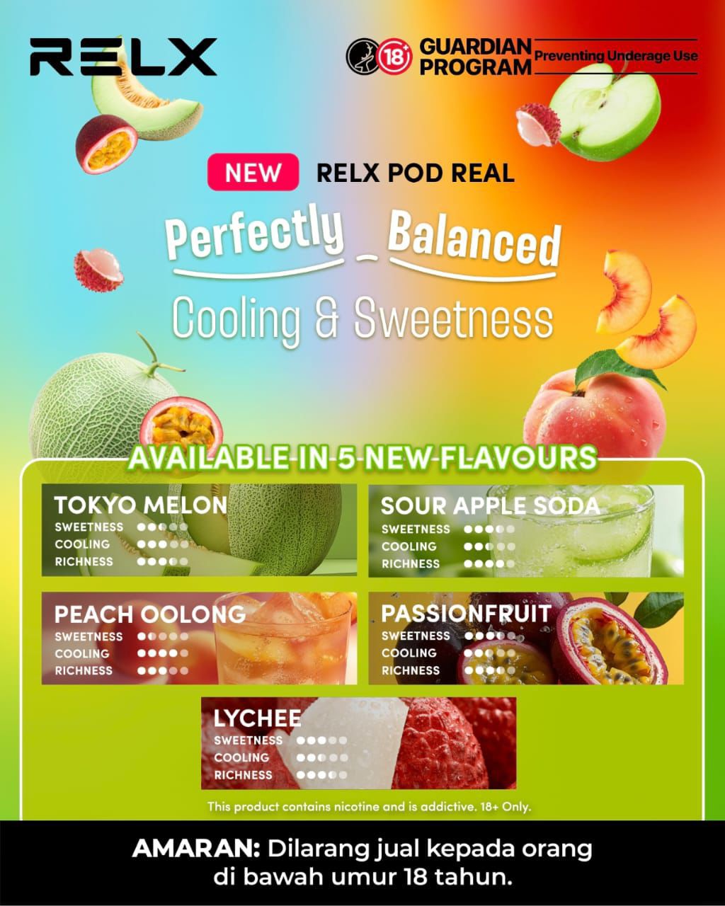 Relx Pod Real Infinity, Lychee flavor, Vape Malaysia - Vapelala