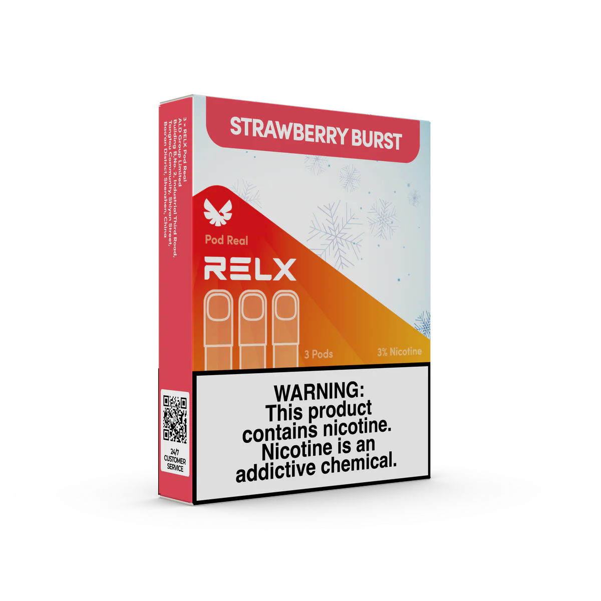 Relx Pod Real Infinity, Strawberry Burst flavor, Vape Malaysia - Vapelala